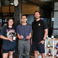 Two guests visiting Sanyo Winery in Enzan, Yamanashi