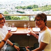 Mother and daughter tasting wine together in Yamanashi’s Koshu Valley