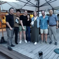 Wine tour guests with their guide and winery owner at Katsunuma Jyozo in Yamanashi